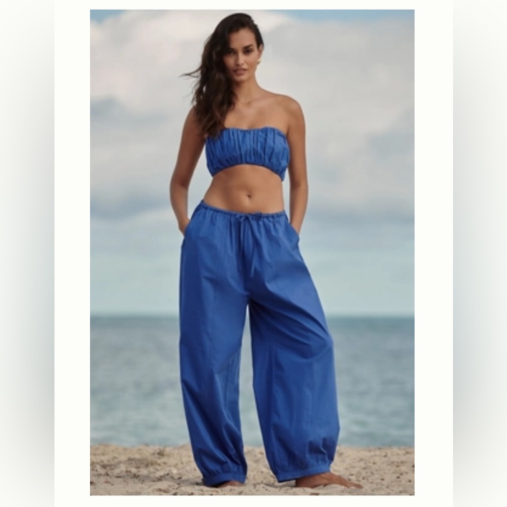 Women’s Anthropologie ‘By Anthropologie’ Drawstring Cargo Pant Set - Blue - XS/S